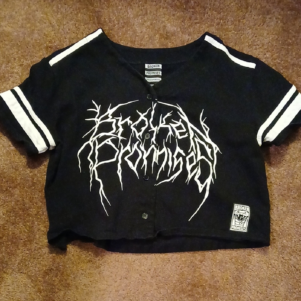 Black Crop Top with Graphic Design